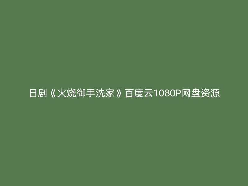 日剧《火烧御手洗家》百度云1080P网盘资源